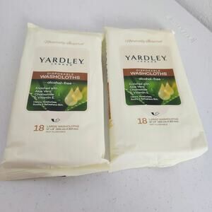 Lot of 2 Yardley London 18ct. Large Disposable Washcloths 12X8 Travel Home Clean